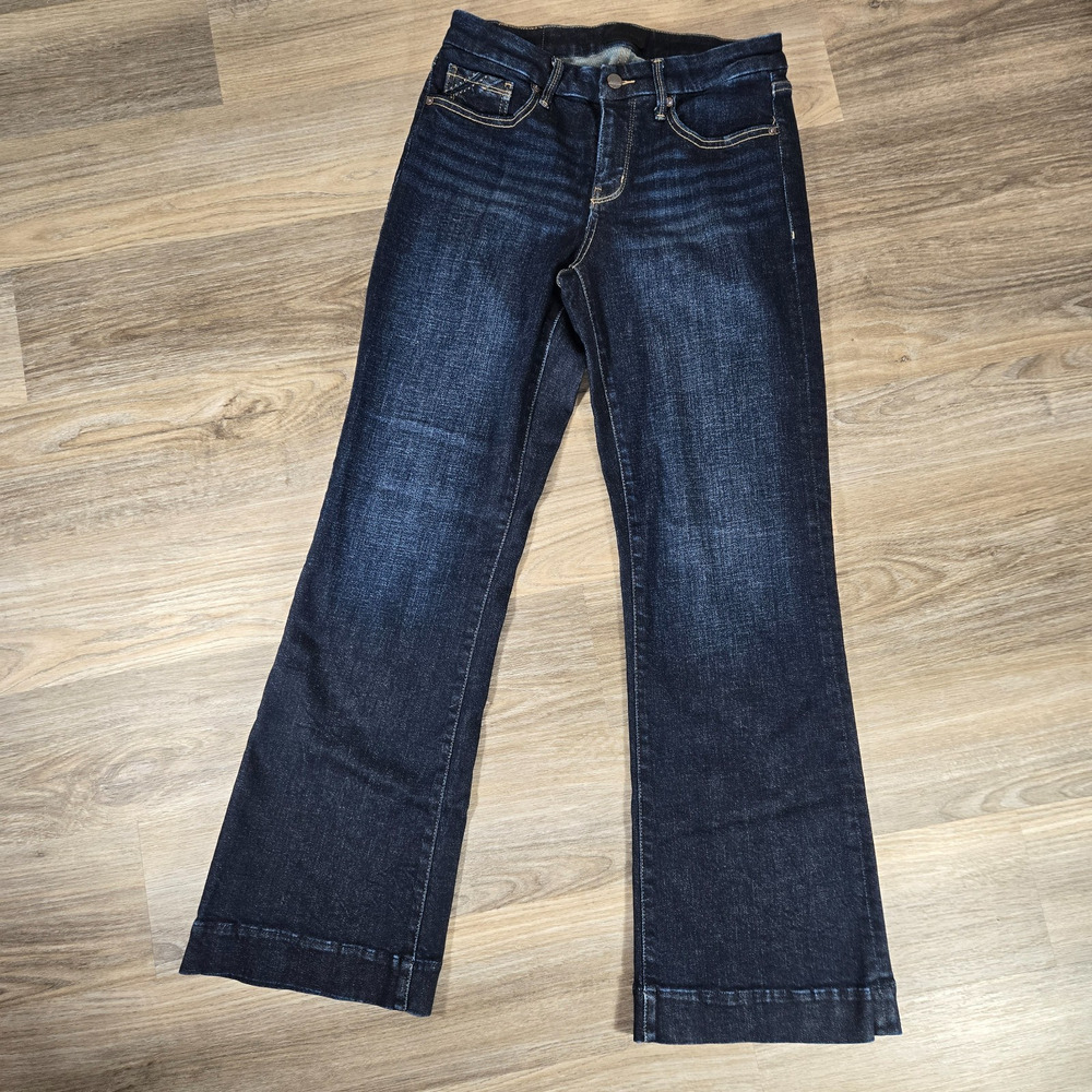 Buckle Black Fit No 53 Jeans Womens 28x32 Bootcut Dark Wash Stretch Distressed